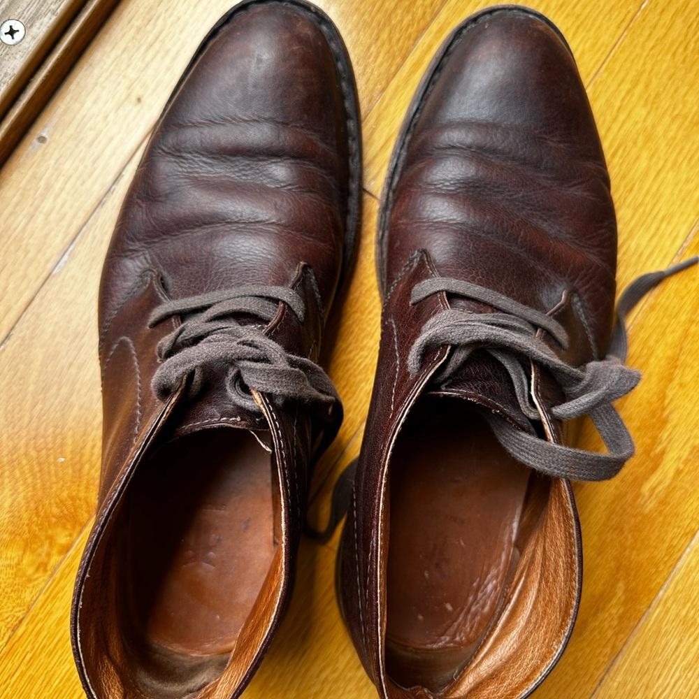 Frye chukka boots dark brown, size 8.5.
